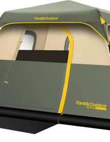 FanttikOutdoor Camping Tent 4/6/8/10 Person Instant Cabin Tent Setup in 60 Seconds with Rainfly & Windproof Portable with Carry Bag for Family Camping & Hiking, Upgraded Ventilation