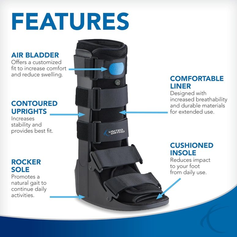 United Ortho Air Cam Walker Fracture Boot, Medium, Black - Image 3