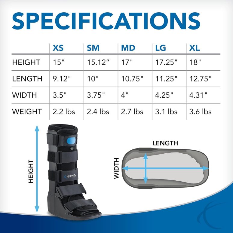 United Ortho Air Cam Walker Fracture Boot, Medium, Black - Image 5